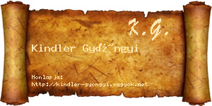 Kindler Gyöngyi névjegykártya